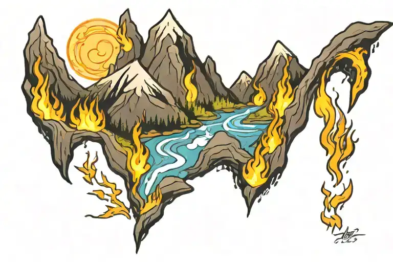 Water Fire Moutains