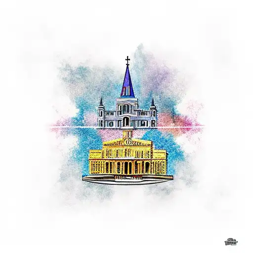 New Orleans City Tattoo Include The Superdome And St Louis Cathedral