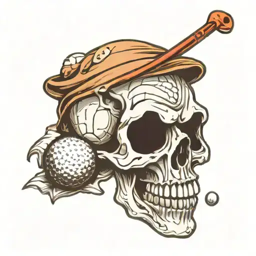 Skull With Golf Ball
