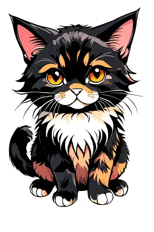 Color Fluffy Stretching Cat