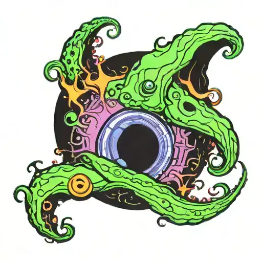 Cosmic Trippy Tentacles Coming Out Of Portal Radiating Darkness