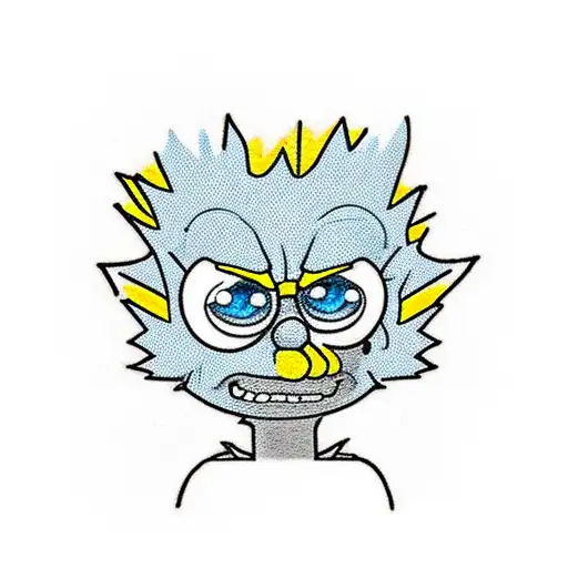 Mini Tattoo In The Style Of Bart Simpson Who Is Sad