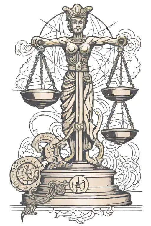Scale Of Justice And An Electrician Symbol Incorporated