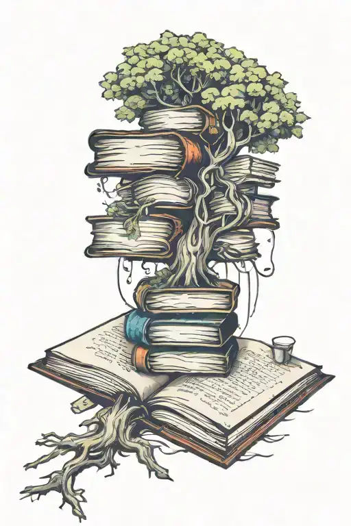 Books Tree Intertwined