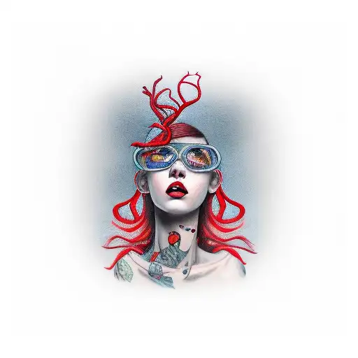 Red Vine With Red Hear Girl