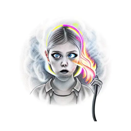 A Girl Lights A Smoke From The Fire On Which She Is Being Burned