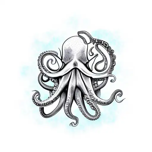 Ship Whit Octopus On Anchor