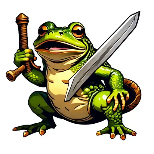 Frog Holding Sword