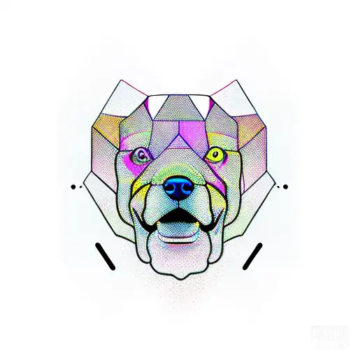 Dog Face With Geometric Forms
