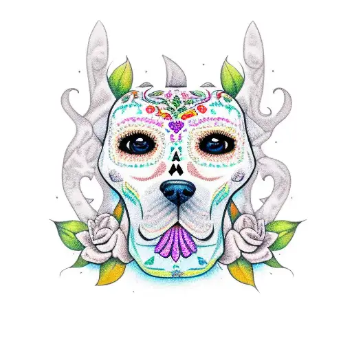 Day Of The Dead With Doodle Dog And Using Floral
