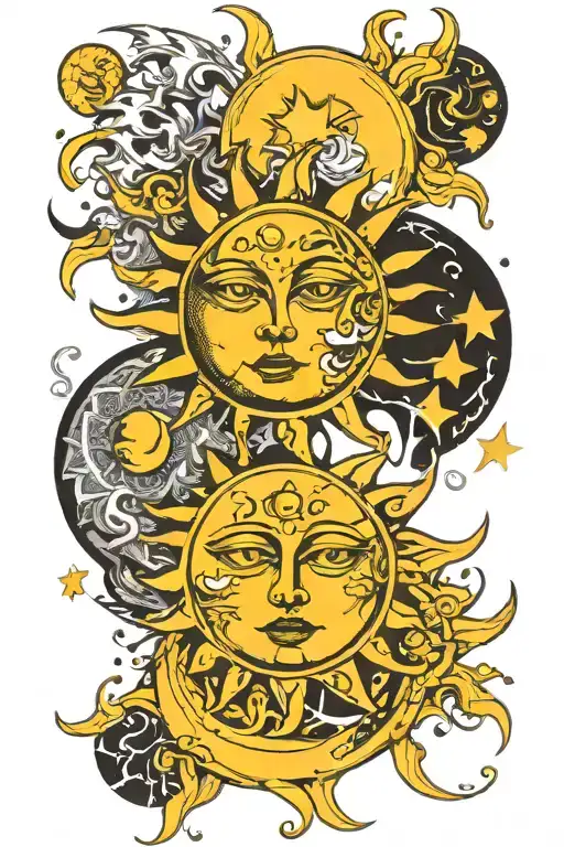 Sun Moon Merging Together