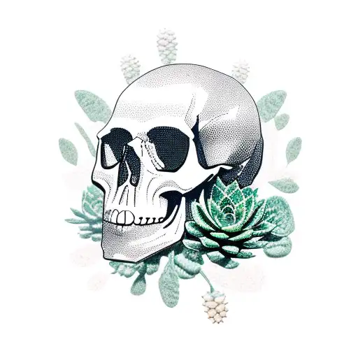 Skull With Succulents