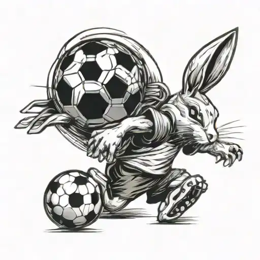 Sexy Rabbit Playing With Soccer Ball Morphing