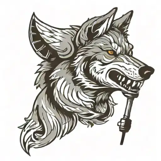 Wolf Howling Into Microphone