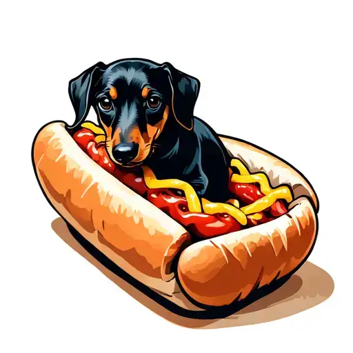 Dachshund In Hot Dog Buns