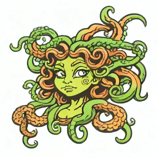 Medusa Child Cartoon Character