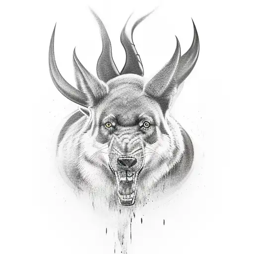 A Black-grey Tattoo Of A Cool Animal Working On A Digital Marketing Campaign