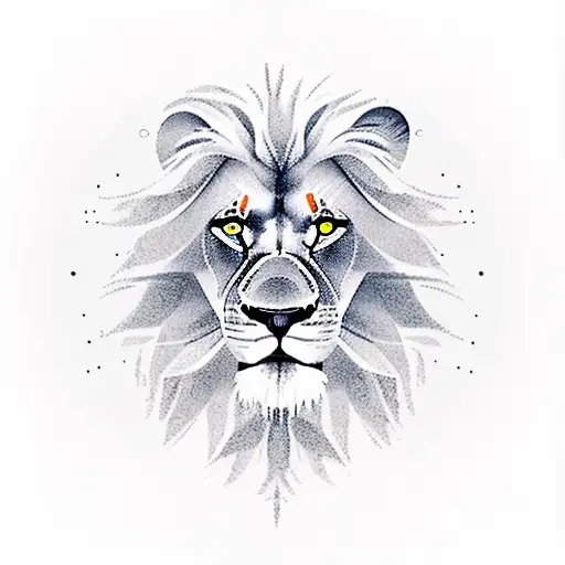 Pine Tree Forest With Lion