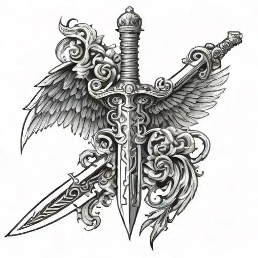 Sword With Wings Spread