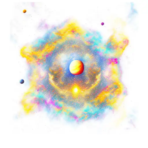 Space Planets Colourful Stars Nebula For Sleeve