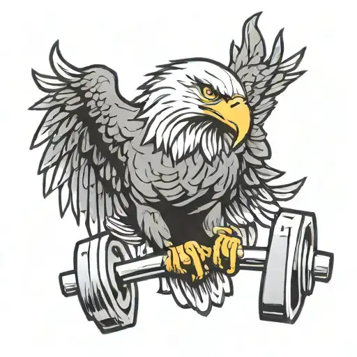 Bald Eagle Grasping Dumbbells