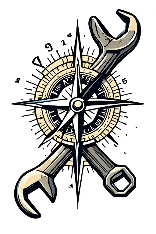 Compass Wrench Crossed