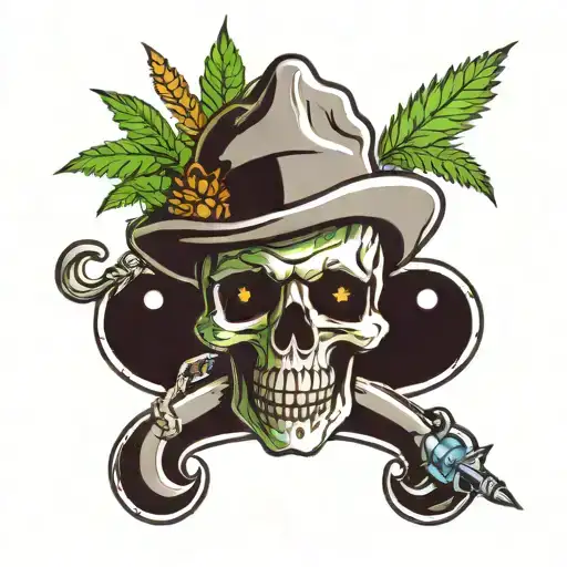 Skull From Which Cannabis Grows