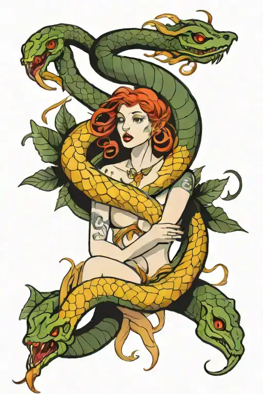 Lilith Tattoo With Snakes
