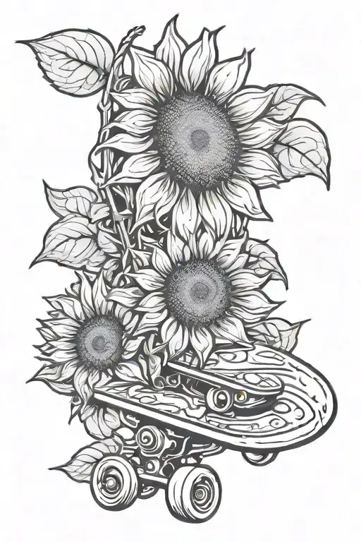 Sunflower And Skateboard