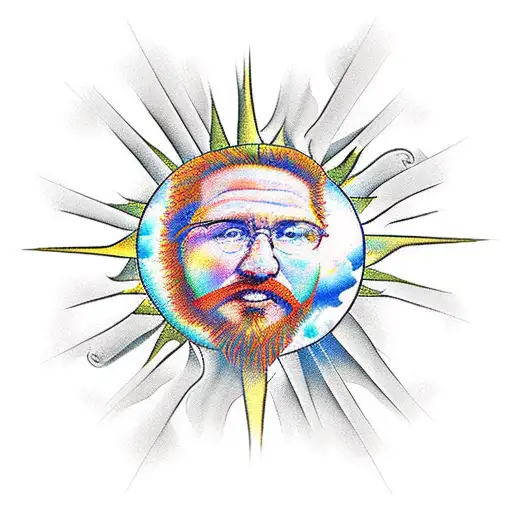 Chess King With Cloud On Bottom And A Sun On Top