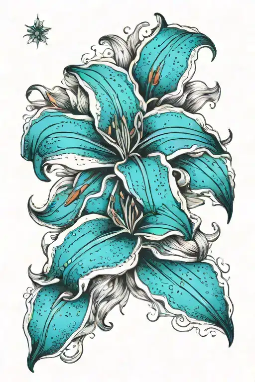 Teal Stargazer Lilys