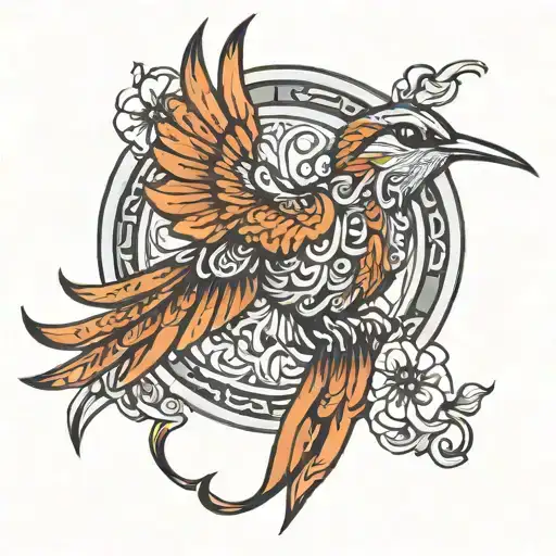 Hummingbird Phoenix Rising Sun