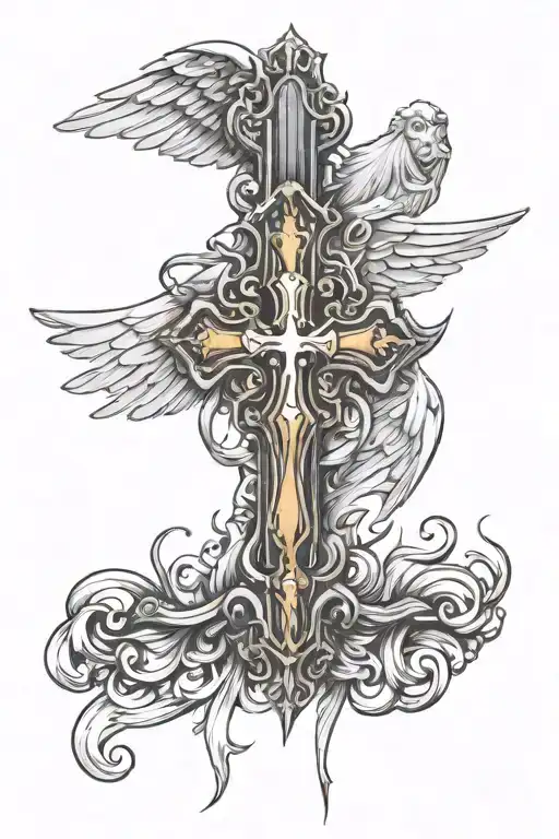 Cross With Angel Wings