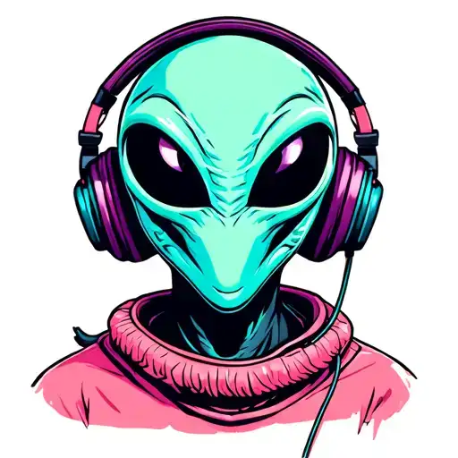 Alien With Headphone