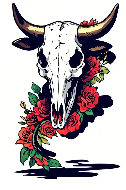 Bull Skull Whit A