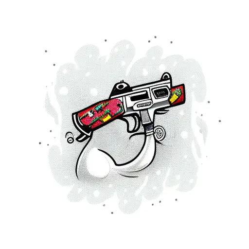 Cartoon Chicken With Gun