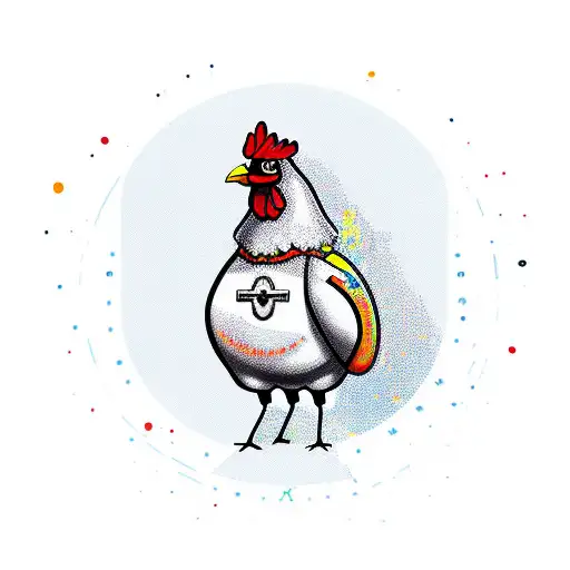 Cartoon Chicken With Glock Pistol
