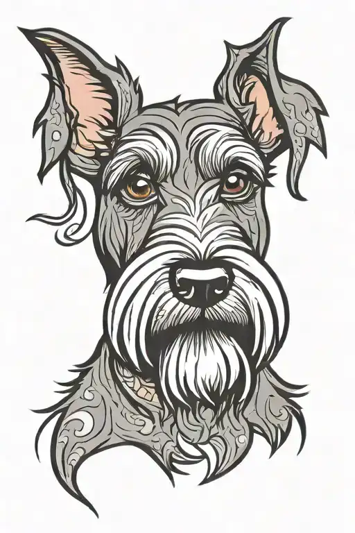 Happy Face Of Schnauzer Dog