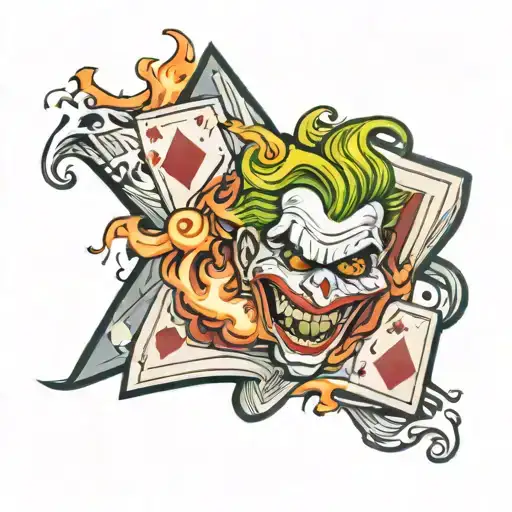 Burning Joker Card
