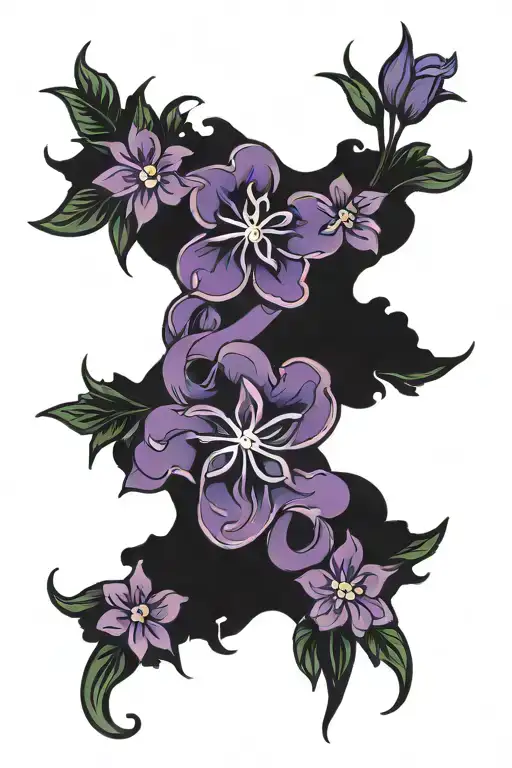 Autism Infinity Symbol And Larkspur Flower Intertwined