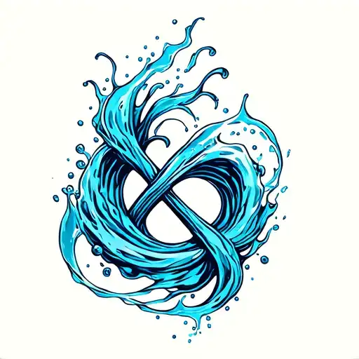 Infinity Symbol As Water Waves