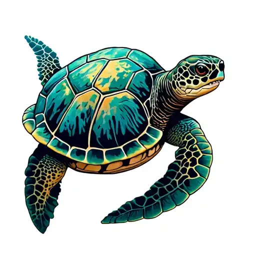 A Sea Turtle Navigating Through A Maze Of Coral Reefs