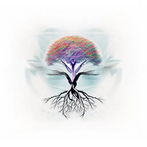 Wings Tree With Roots In A Triangle