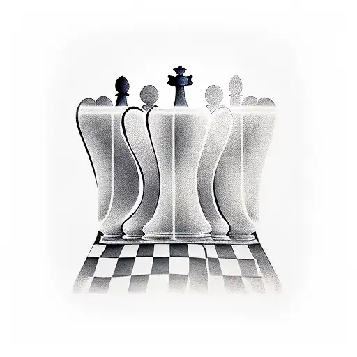 Create A Tattoo Of A Chessboard With Musical Notes As The Chess Pieces