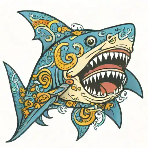 Shark With Paisley Pattern