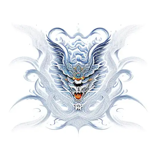 An Intricate Wave Pattern With Hidden Dragon Silhouettes