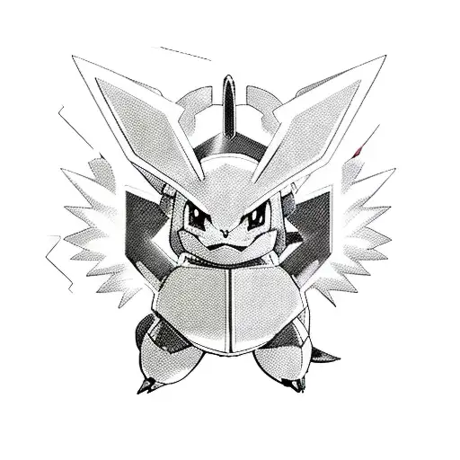 A Fierce Battle Between A Pokemon And A Gundam