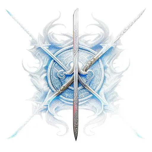 An Intricate Sketch Of A Magical Sword From The Stormlight Archive