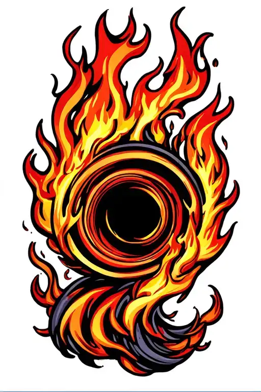 Flames Circle Shape