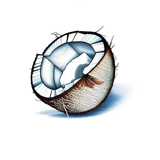 Cracked Coconut Splitted